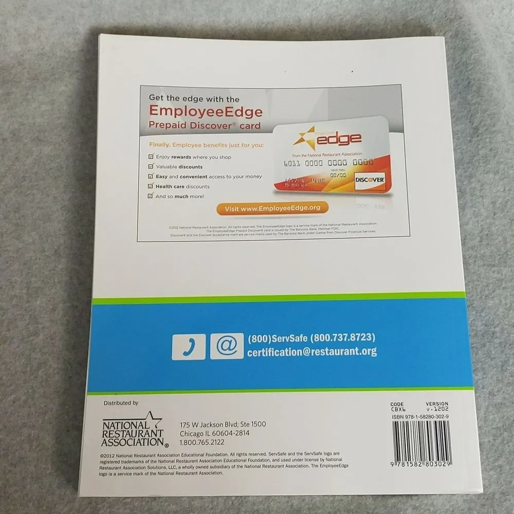Servsafe Coursebook 6th Edition National Restaurant Association Textbook